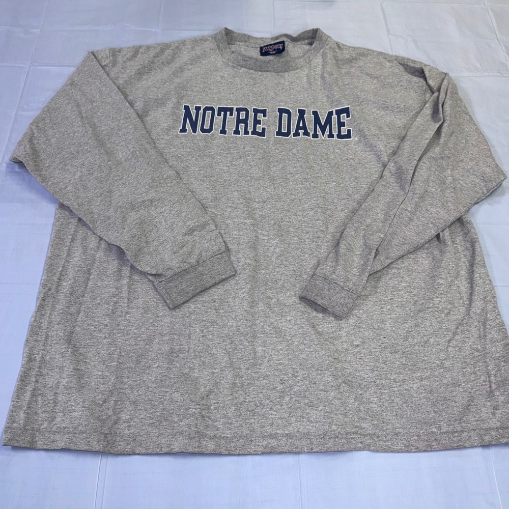 Notre Dame JanSport XXL Gray Long Sleeve T-Shirt NCAA College vintage
